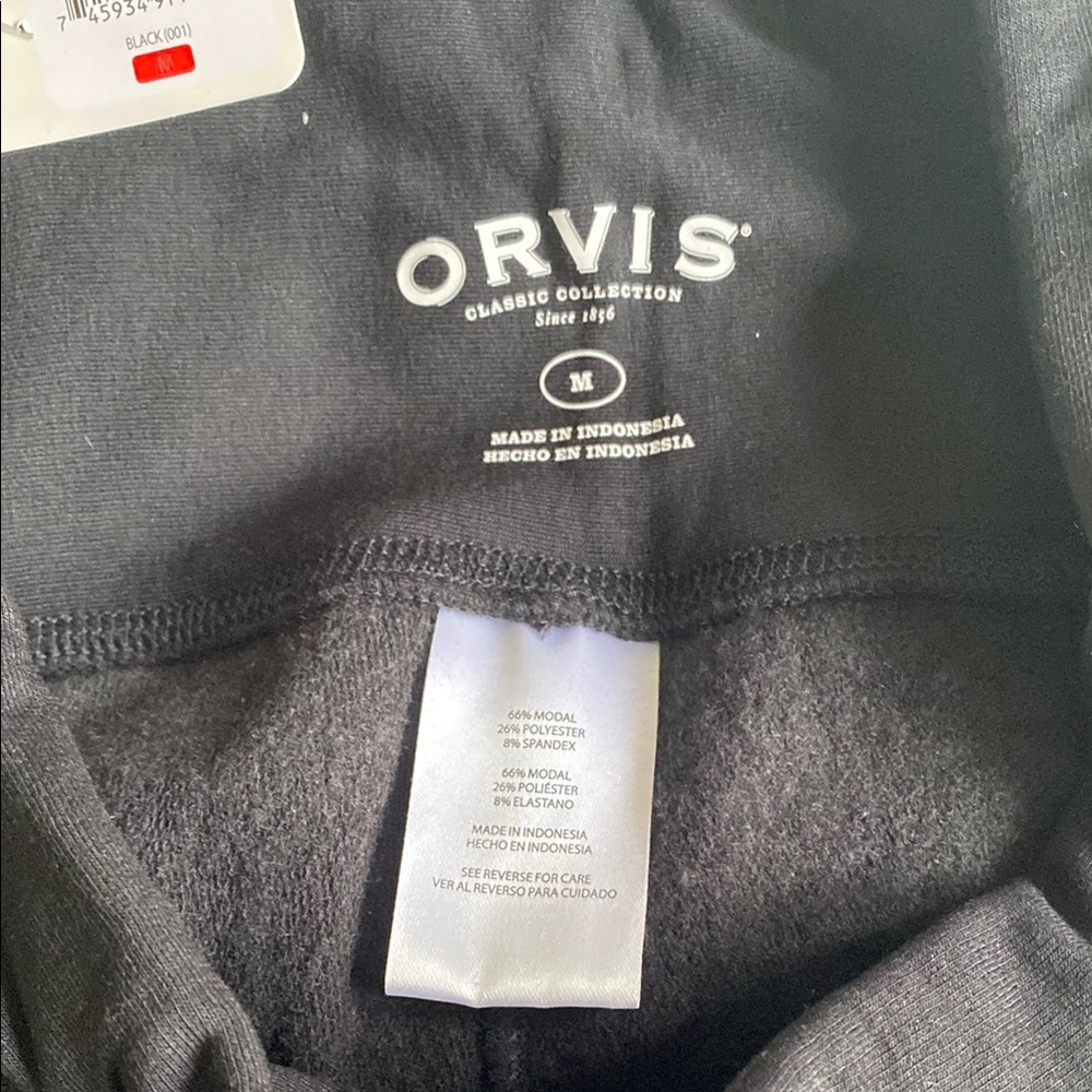 NWT Orvis Cozy Legging Fleece lined in Black medium - Picture 4 of 4